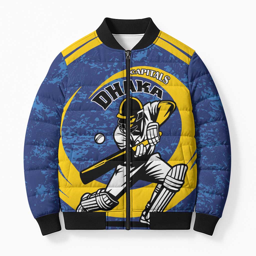 Custom Dhaka Cricket Capitals Bomber Puffer Jacket Together We Rise - Wonder Print Shop