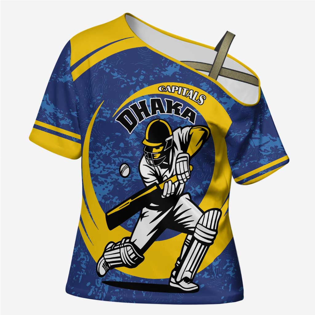 Custom Dhaka Cricket Capitals Cross Shoulder Shirt Together We Rise - Wonder Print Shop