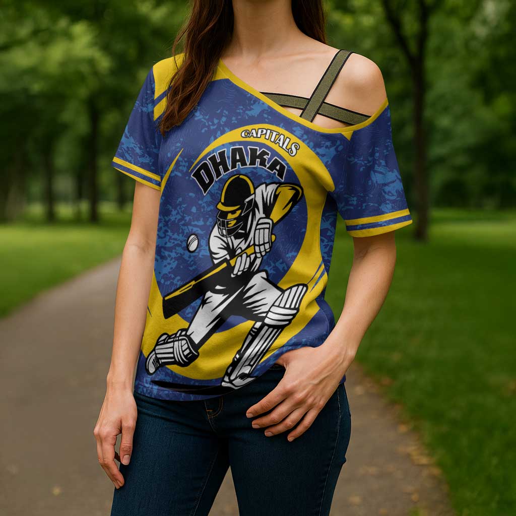 Custom Dhaka Cricket Capitals Cross Shoulder Shirt Together We Rise - Wonder Print Shop