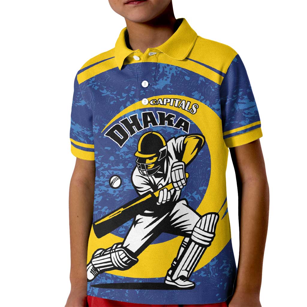 Custom Dhaka Cricket Capitals Kid Polo Shirt Together We Rise - Wonder Print Shop