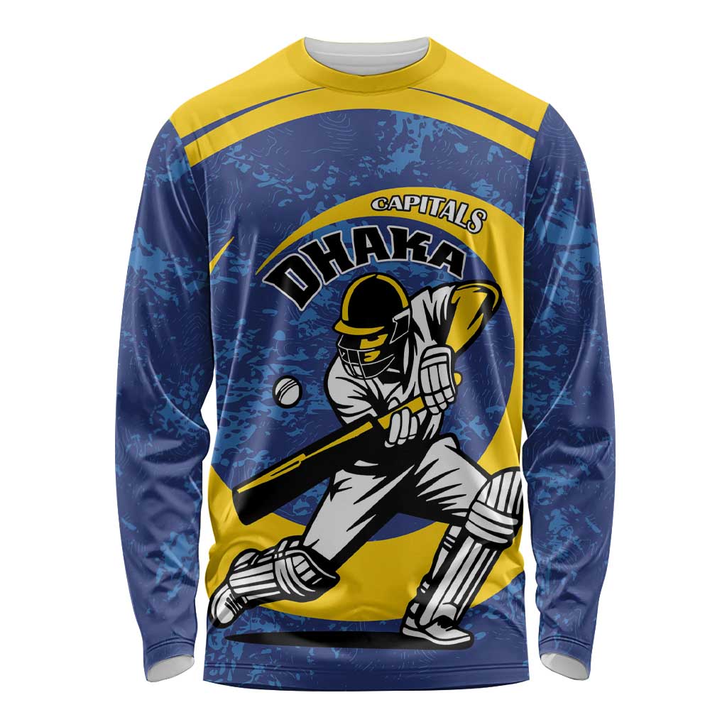 Custom Dhaka Cricket Capitals Long Sleeve Shirt Together We Rise - Wonder Print Shop