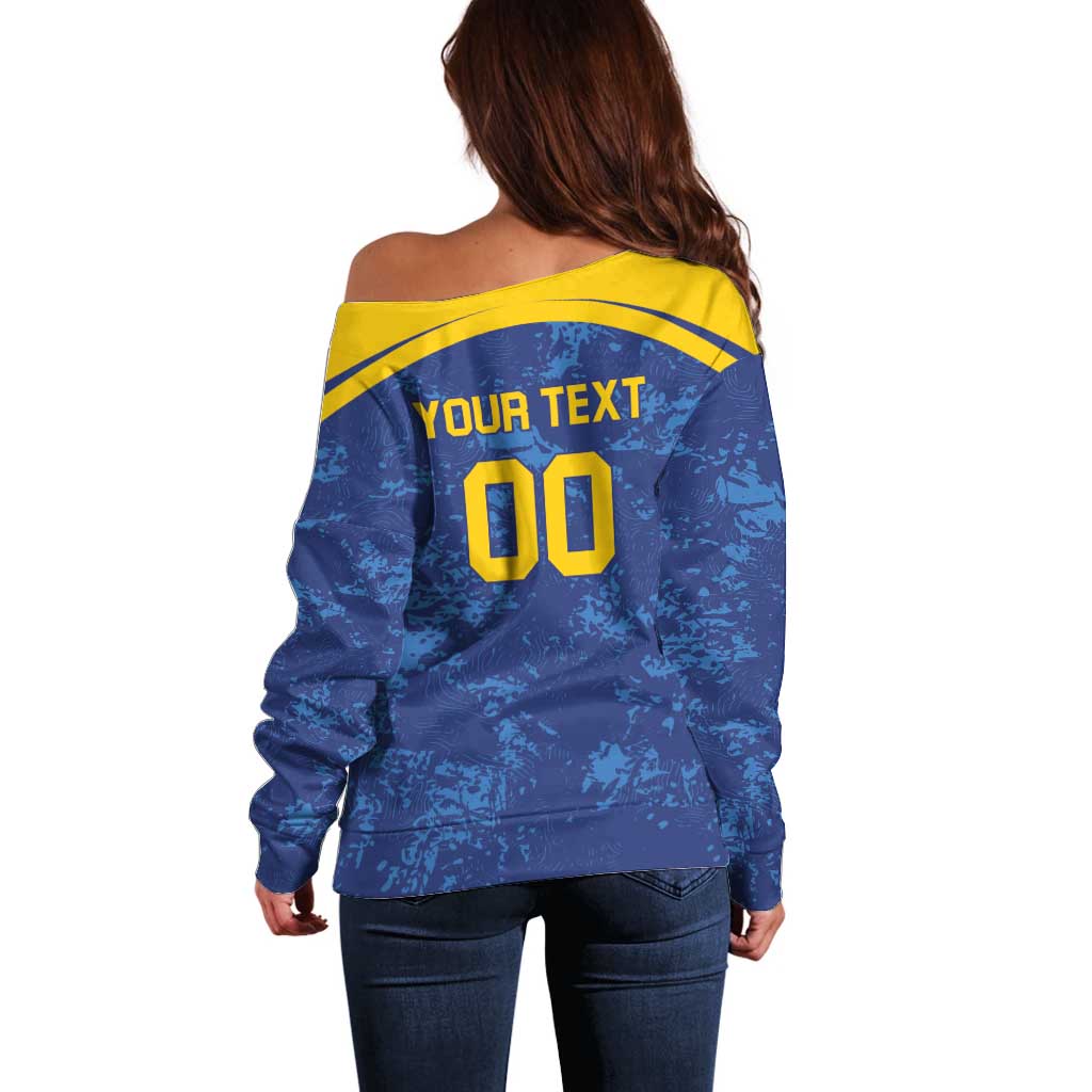 Custom Dhaka Cricket Capitals Off Shoulder Sweater Together We Rise - Wonder Print Shop