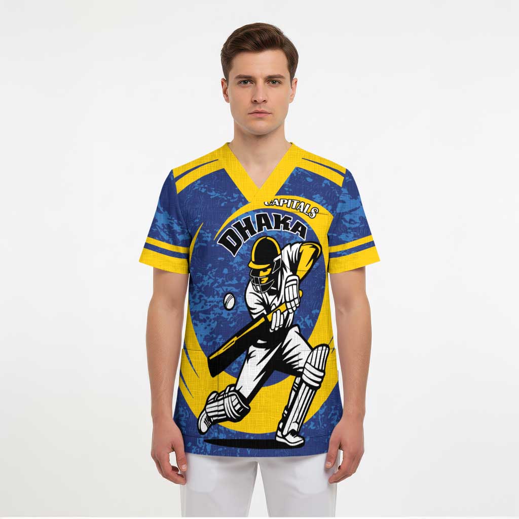 Custom Dhaka Cricket Capitals Scrub Top Together We Rise - Wonder Print Shop
