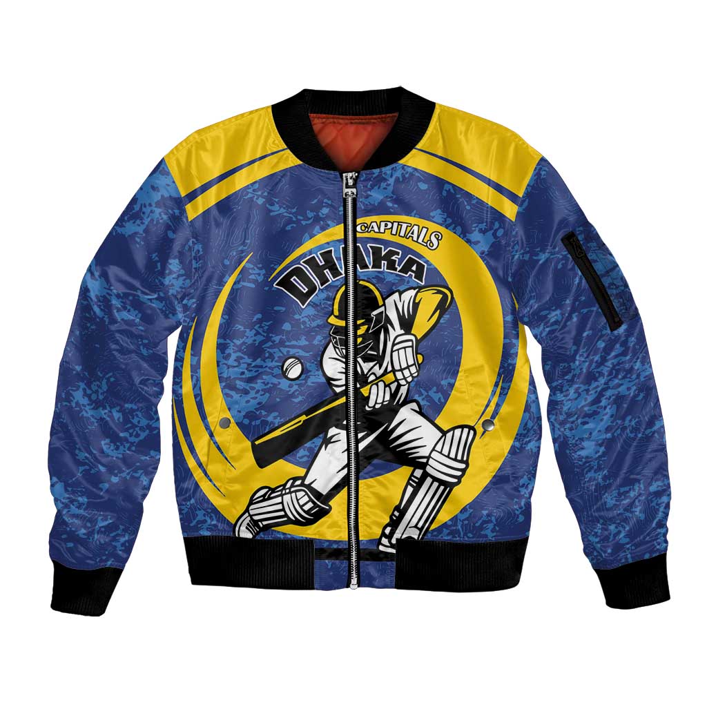Custom Dhaka Cricket Capitals Sleeve Zip Bomber Jacket Together We Rise - Wonder Print Shop