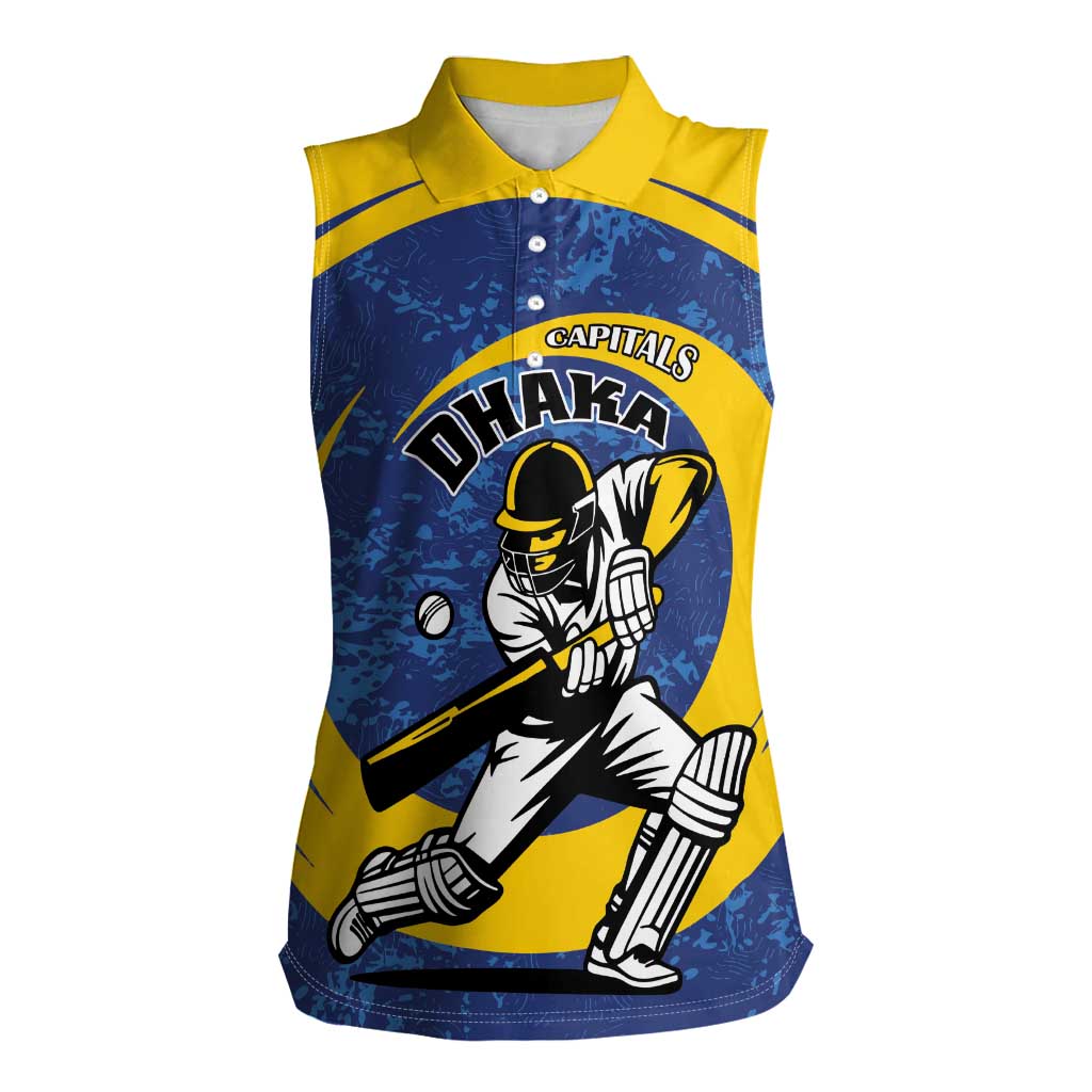 Custom Dhaka Cricket Capitals Women Sleeveless Polo Shirt Together We Rise - Wonder Print Shop