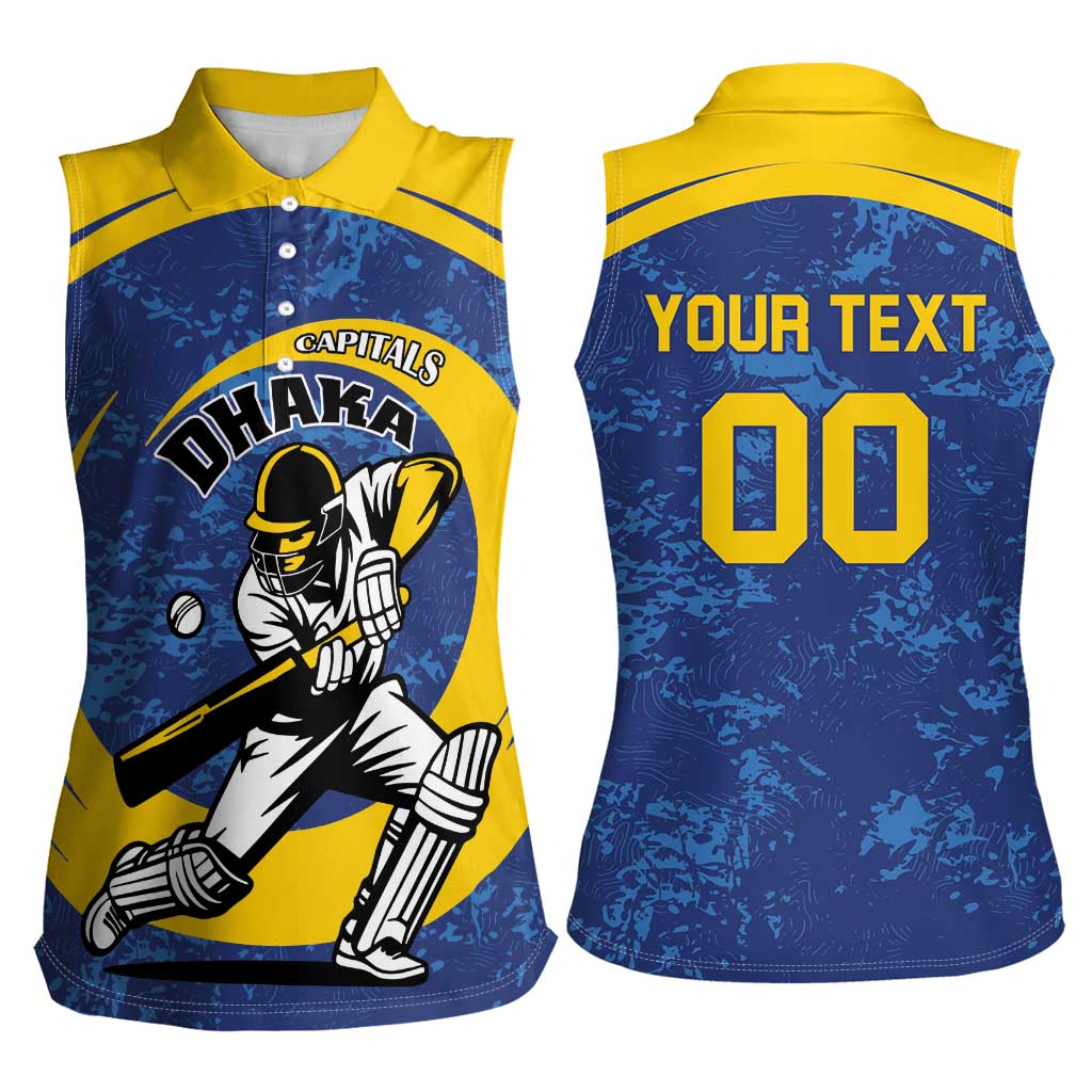 Custom Dhaka Cricket Capitals Women Sleeveless Polo Shirt Together We Rise - Wonder Print Shop