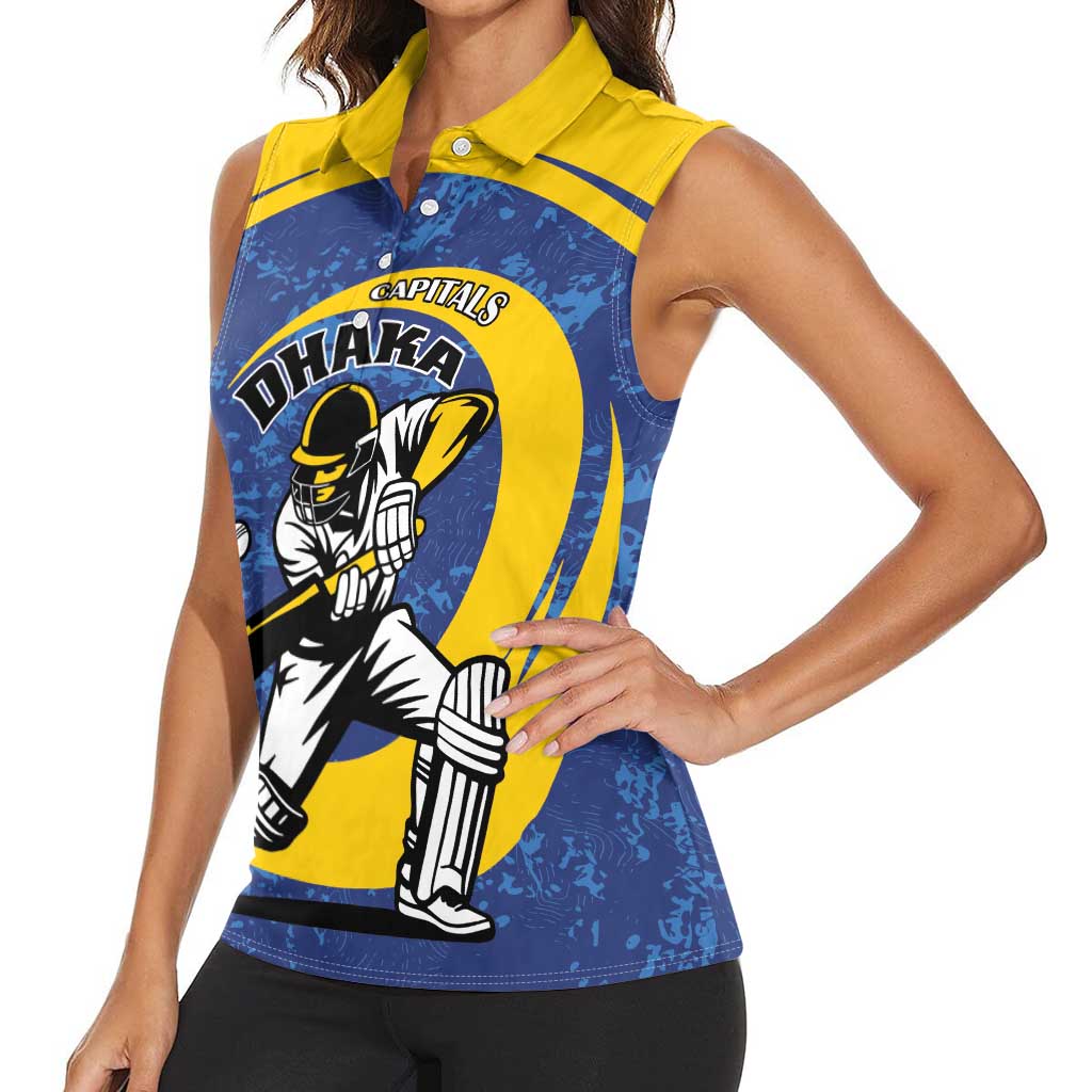 Custom Dhaka Cricket Capitals Women Sleeveless Polo Shirt Together We Rise - Wonder Print Shop