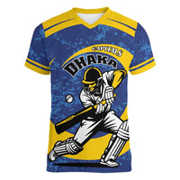 Custom Dhaka Cricket Capitals Women V-Neck T-Shirt Together We Rise - Wonder Print Shop