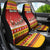 Custom Lithuania Christmas Car Seat Cover Lietuva Santa Claus With Reindeer - Wonder Print Shop