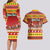 Custom Lithuania Christmas Couples Matching Long Sleeve Bodycon Dress and Hawaiian Shirt Lietuva Santa Claus With Reindeer - Wonder Print Shop