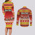 Custom Lithuania Christmas Couples Matching Long Sleeve Bodycon Dress and Long Sleeve Button Shirt Lietuva Santa Claus With Reindeer - Wonder Print Shop