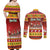 Custom Lithuania Christmas Couples Matching Off Shoulder Maxi Dress and Long Sleeve Button Shirt Lietuva Santa Claus With Reindeer - Wonder Print Shop