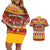 Custom Lithuania Christmas Couples Matching Off Shoulder Short Dress and Hawaiian Shirt Lietuva Santa Claus With Reindeer - Wonder Print Shop