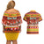 Custom Lithuania Christmas Couples Matching Off Shoulder Short Dress and Hawaiian Shirt Lietuva Santa Claus With Reindeer - Wonder Print Shop
