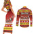 Custom Lithuania Christmas Couples Matching Short Sleeve Bodycon Dress and Long Sleeve Button Shirt Lietuva Santa Claus With Reindeer - Wonder Print Shop