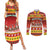 Custom Lithuania Christmas Couples Matching Summer Maxi Dress and Long Sleeve Button Shirt Lietuva Santa Claus With Reindeer - Wonder Print Shop