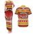 Custom Lithuania Christmas Couples Matching Tank Maxi Dress and Hawaiian Shirt Lietuva Santa Claus With Reindeer - Wonder Print Shop