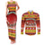 Custom Lithuania Christmas Couples Matching Tank Maxi Dress and Long Sleeve Button Shirt Lietuva Santa Claus With Reindeer - Wonder Print Shop