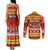 Custom Lithuania Christmas Couples Matching Tank Maxi Dress and Long Sleeve Button Shirt Lietuva Santa Claus With Reindeer - Wonder Print Shop