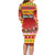 Custom Lithuania Christmas Family Matching Long Sleeve Bodycon Dress and Hawaiian Shirt Lietuva Santa Claus With Reindeer - Wonder Print Shop