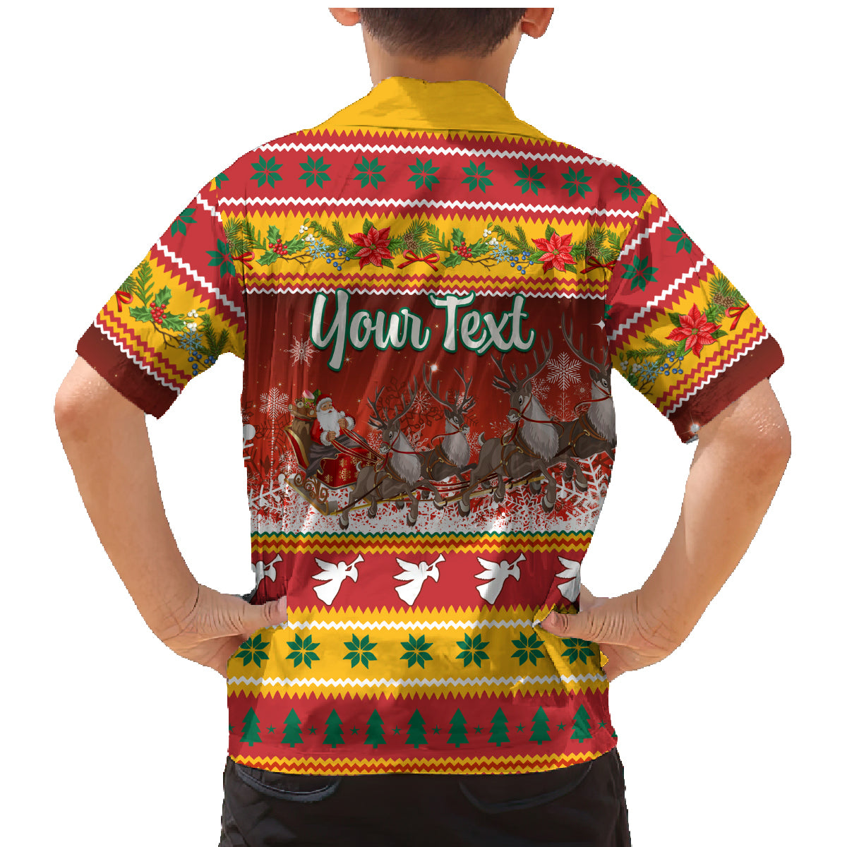 Custom Lithuania Christmas Family Matching Mermaid Dress and Hawaiian Shirt Lietuva Santa Claus With Reindeer - Wonder Print Shop