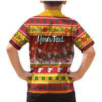 Custom Lithuania Christmas Family Matching Mermaid Dress and Hawaiian Shirt Lietuva Santa Claus With Reindeer - Wonder Print Shop