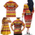 Custom Lithuania Christmas Family Matching Off Shoulder Long Sleeve Dress and Hawaiian Shirt Lietuva Santa Claus With Reindeer - Wonder Print Shop