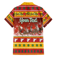 Custom Lithuania Christmas Family Matching Puletasi Dress and Hawaiian Shirt Lietuva Santa Claus With Reindeer - Wonder Print Shop