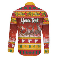Custom Lithuania Christmas Family Matching Puletasi Dress and Hawaiian Shirt Lietuva Santa Claus With Reindeer - Wonder Print Shop