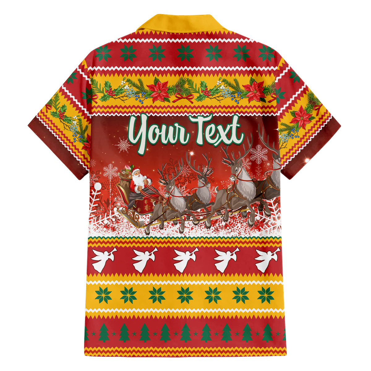 Custom Lithuania Christmas Family Matching Short Sleeve Bodycon Dress and Hawaiian Shirt Lietuva Santa Claus With Reindeer - Wonder Print Shop