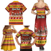 Custom Lithuania Christmas Family Matching Summer Maxi Dress and Hawaiian Shirt Lietuva Santa Claus With Reindeer - Wonder Print Shop