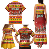 Custom Lithuania Christmas Family Matching Tank Maxi Dress and Hawaiian Shirt Lietuva Santa Claus With Reindeer - Wonder Print Shop