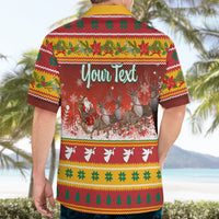 Custom Lithuania Christmas Hawaiian Shirt Lietuva Santa Claus With Reindeer - Wonder Print Shop