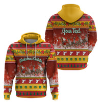 Custom Lithuania Christmas Hoodie Lietuva Santa Claus With Reindeer - Wonder Print Shop