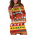 Custom Lithuania Christmas Hoodie Dress Lietuva Santa Claus With Reindeer - Wonder Print Shop