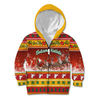 Custom Lithuania Christmas Kid Hoodie Lietuva Santa Claus With Reindeer - Wonder Print Shop