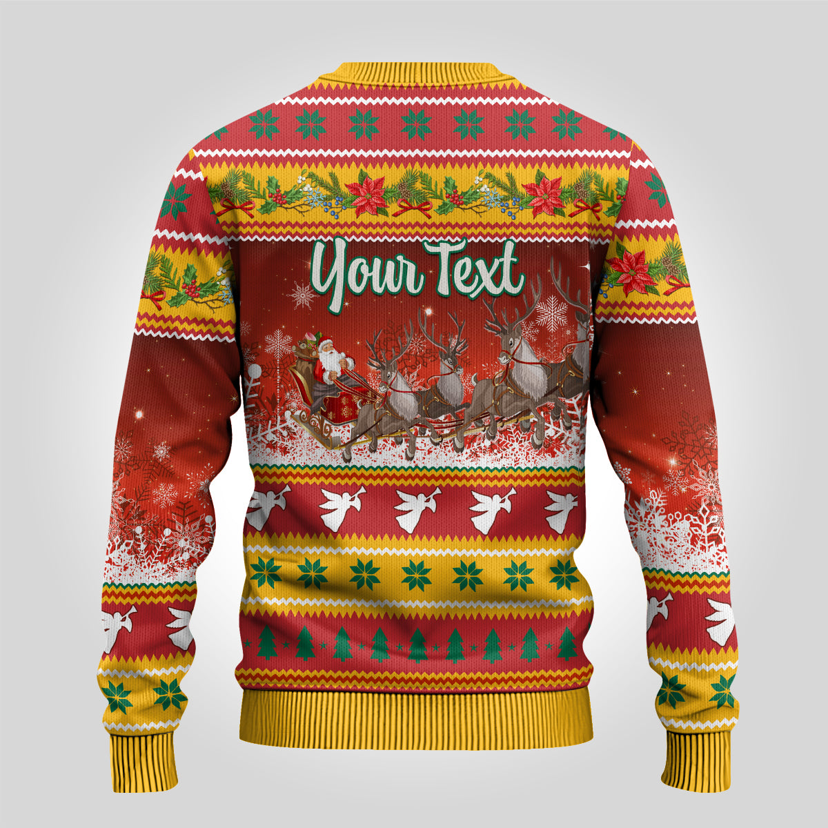 Custom Lithuania Christmas Ugly Christmas Sweater Lietuva Santa Claus With Reindeer - Wonder Print Shop