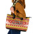 Custom Lithuania Christmas Leather Tote Bag Lietuva Santa Claus With Reindeer - Wonder Print Shop