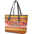 Custom Lithuania Christmas Leather Tote Bag Lietuva Santa Claus With Reindeer - Wonder Print Shop
