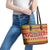 Custom Lithuania Christmas Leather Tote Bag Lietuva Santa Claus With Reindeer - Wonder Print Shop