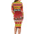 Custom Lithuania Christmas Long Sleeve Bodycon Dress Lietuva Santa Claus With Reindeer - Wonder Print Shop