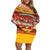 Custom Lithuania Christmas Off Shoulder Short Dress Lietuva Santa Claus With Reindeer - Wonder Print Shop