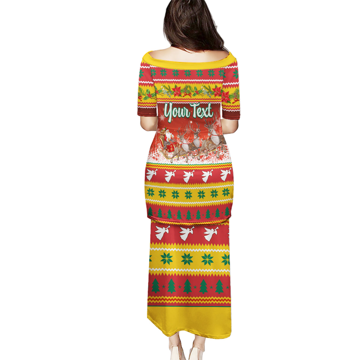 Custom Lithuania Christmas Puletasi Lietuva Santa Claus With Reindeer - Wonder Print Shop