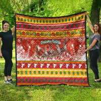 Custom Lithuania Christmas Quilt Lietuva Santa Claus With Reindeer - Wonder Print Shop