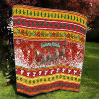 Custom Lithuania Christmas Quilt Lietuva Santa Claus With Reindeer - Wonder Print Shop