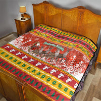 Custom Lithuania Christmas Quilt Lietuva Santa Claus With Reindeer - Wonder Print Shop