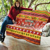 Custom Lithuania Christmas Quilt Lietuva Santa Claus With Reindeer - Wonder Print Shop