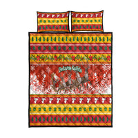 Custom Lithuania Christmas Quilt Bed Set Lietuva Santa Claus With Reindeer - Wonder Print Shop