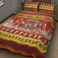 Custom Lithuania Christmas Quilt Bed Set Lietuva Santa Claus With Reindeer - Wonder Print Shop