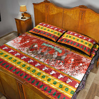 Custom Lithuania Christmas Quilt Bed Set Lietuva Santa Claus With Reindeer - Wonder Print Shop
